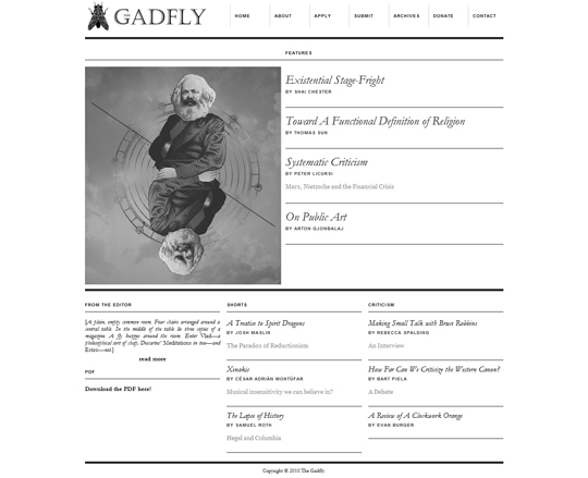 Gadfly Magazine (full screenshot)